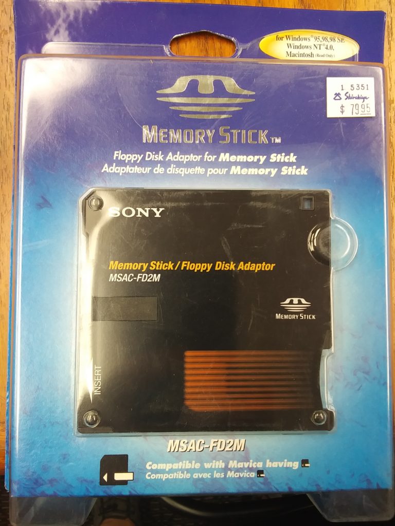 An adapter to use your memory stick in your Sony Mavica camera via floppy disk